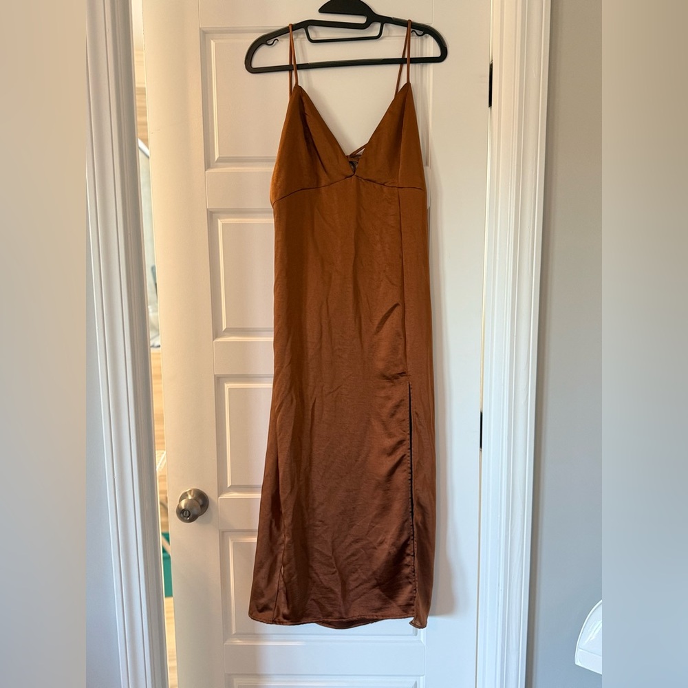 Wild Fable Brown Backless Dress